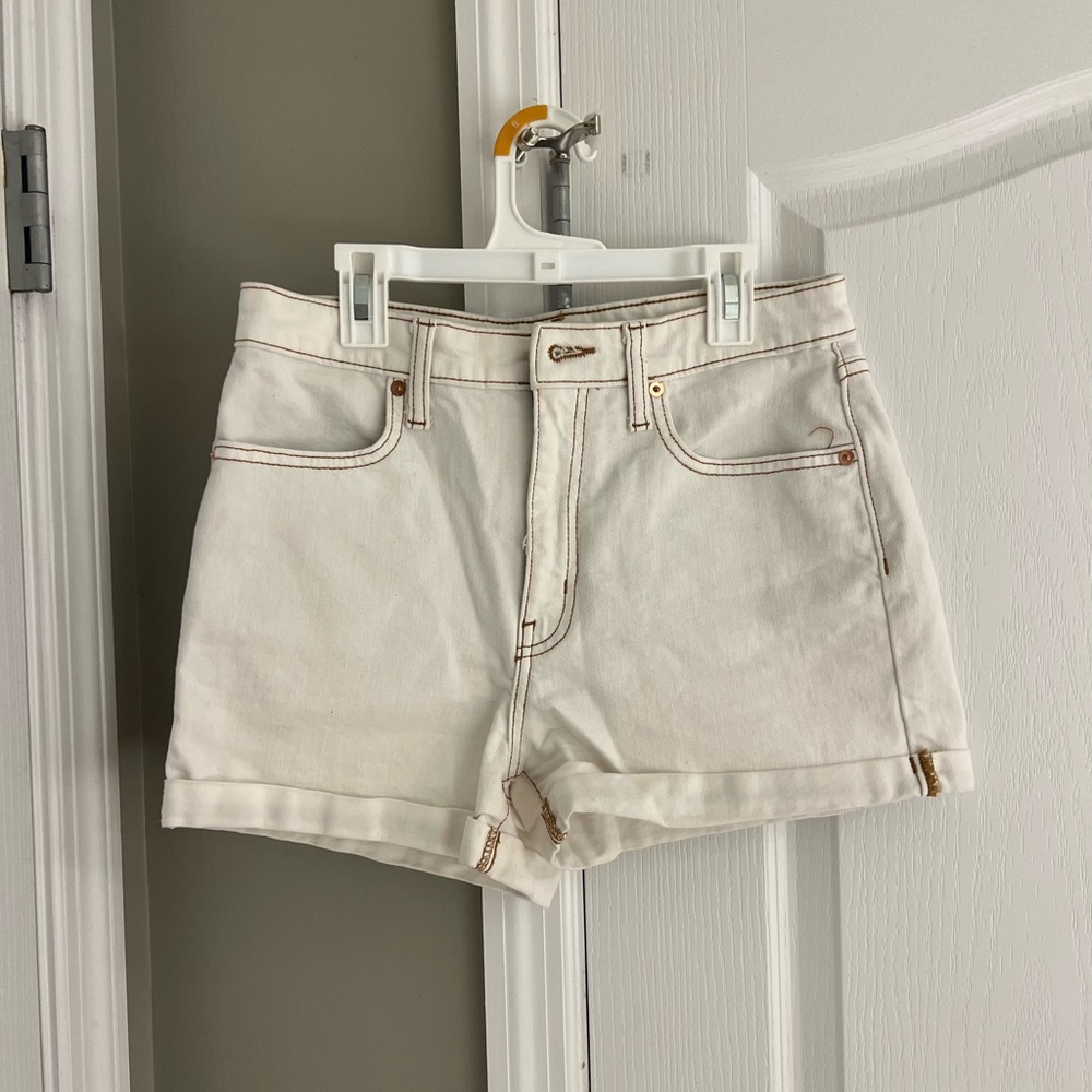 White jean shorts